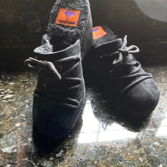 Rocket Dog Shoes - Black rocket dog furry suede mule clogs